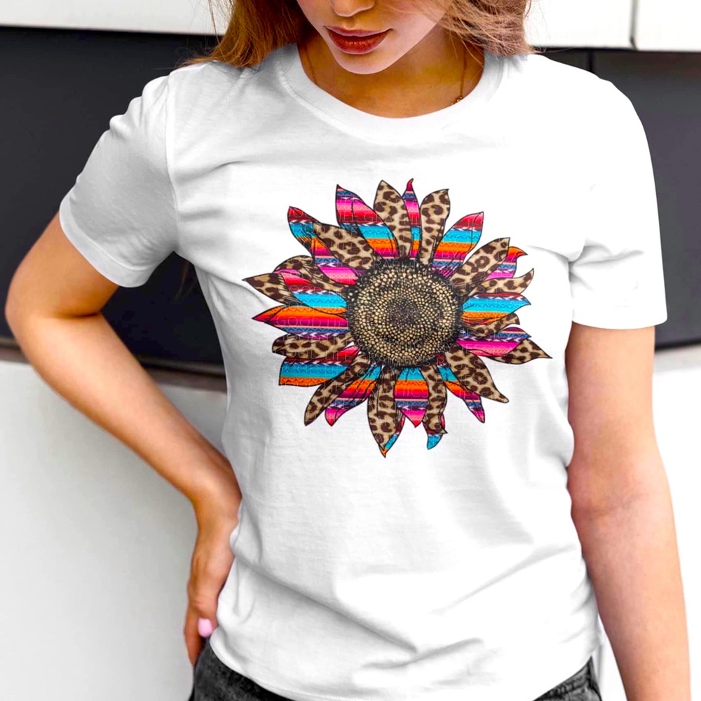Serape & Leopard Sunflower Tshirt